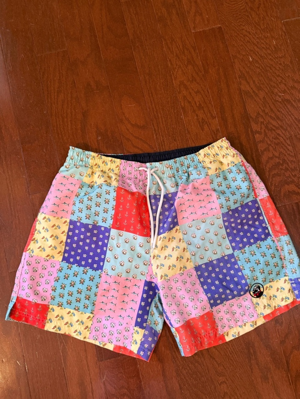 Southern Proper Preppy Patchwork Swim Trunks size Medium 30 32
